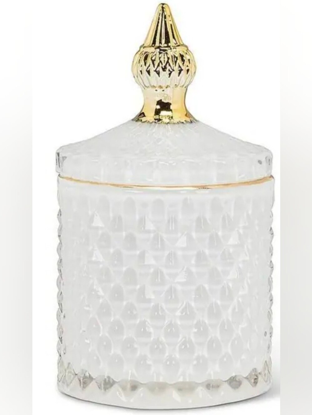 Quilted Covered White Jar